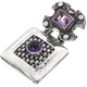 1 15/16" 925 Sterling Silver Amethyst us Pendant