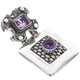 1 15/16" 925 Sterling Silver Amethyst us Pendant