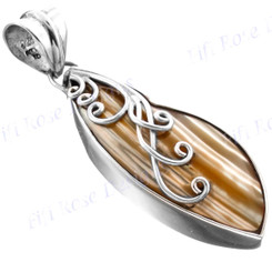 1 15/16" 925 Silver Turbo Shell Gold Pendant