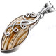1 15/16" 925 Silver Turbo Shell Gold Pendant