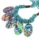 2mm Seed Beads Paua Shell us 19" Turquoise Necklace