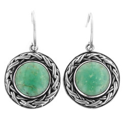 13/16" 925 Sterling Silver Turquoise French Wires Earrings