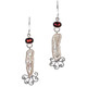 925 Silver Freshwater Stick Pearl Red Garnet Wires Earrings