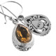 1/2" 925 Silver Citrine Teardrop French Wires Earrings