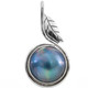 1 5/16" 925 Silver Pink Mabe Pearl Leaf us Blue Pendant