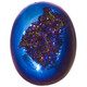 1 5/8" Oval Cobalt Blue Titanium Agate Druzy Cabochon