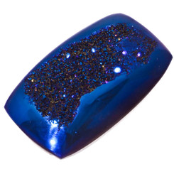 1" Rectangle Blue Cobalt Titanium Agate Druzy Cabochon 