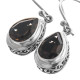 1/2" 925 Silver Smokey Quartz Teardrop French Hook Earrings