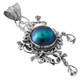 2 3/16" 925 Silver Blue Mabe Pearl Blue Topaz us Pendant