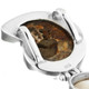 1 9/16" 925 Silver Ammonite Fossil White Mabe Pearl Pendant