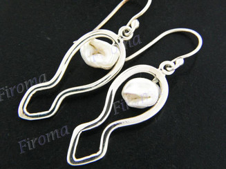 1 3/16" 925 Silver Blister Pearl French Wires Earrings