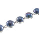 South Pacific Ocean Blue Mabe Cultured Pearl 925 Sterling Silver Bracelet, 6.5-7.5"