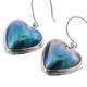 11/16" 925 Silver Blue Mabe Pearl Heart French Earrings