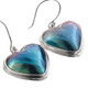 11/16" 925 Silver Blue Mabe Pearl Heart French Earrings