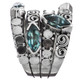 1" Wide Band Marquise Blue Topaz 925 Sterling Silver Ring