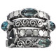 1" Wide Band Marquise Blue Topaz 925 Sterling Silver Ring