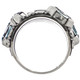 1" Wide Band Marquise Blue Topaz 925 Sterling Silver Ring