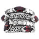 1" Wide Band Heavy Marquise Red Garnet 925 Sterling Silver Ring