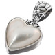 1" 925 Sterling Silver White Mabe Pearl Heart us Pendant