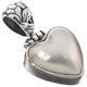 1" 925 Sterling Silver White Mabe Pearl Heart us Pendant