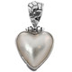 1" 925 Sterling Silver White Mabe Pearl Heart us Pendant