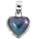 1" 925 Sterling Silver Blue Mabe Pearl Heart us Pendant