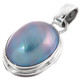 1 1/16" 925 Sterling Silver Oval Blue Mabe Pearl us Pendant