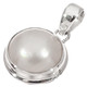 925 Silver Dainty South Sea White Mabe Pearl Sterling Pendant, 1 1/8"