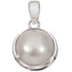 925 Silver Dainty South Sea White Mabe Pearl Sterling Pendant, 1 1/8"