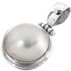 1 1/8" 925 Sterling Silver White Mabe Pearl us Pendant