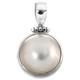 1 1/8" 925 Sterling Silver White Mabe Pearl us Pendant