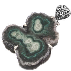 925 Silver Crystal Stalactite Druzy Drusy Sterling Pendant, 2"