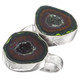 Genuine Mexican Geode Druzy Pair 925 Sterling Silver Ring, US 8
