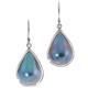 7/8" 925 Silver Blue Mabe Pearl Teardrop French Earrings