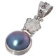 925 Silver Blue Mabe Pearl Mother Of Pearl Shell Pendant