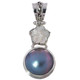 925 Silver Blue Mabe Pearl Mother Of Pearl Shell Pendant