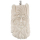Goddess In Headdress Bone Hand Carving 925 Silver Pendant, 3"