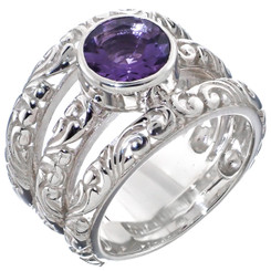 925 Sterling Silver Amethyst us 6 Ring