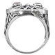 Handmade Owl Face Red Garnet Eyes 925 Sterling Silver Ring, 13/16"