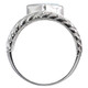 Blue Topaz Scroll Cable Tri-Band 925 Sterling Silver Ring, 11/16"