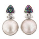 1" 925 Silver White Mabe Pearl Mystic Topaz Post Earrings