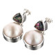 1" 925 Silver White Mabe Pearl Mystic Topaz Post Earrings