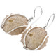 11/16" 925 Silver Sea Urchin Fossil French Wires Earrings