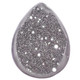 Cabochon Agate Druzy Pear 1"(25mm) Silver Mist Titanium