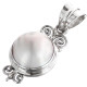 1 1/2" 925 Sterling Silver White Mabe Pearl us Pendant