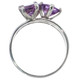 Amethyst Triple Solitaire Band Stack 925 Sterling Silver Ring