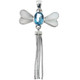 1 5/8" 925 Sterling Silver Swiss Blue Topaz Fire Fly Pendant