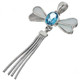 1 5/8" 925 Sterling Silver Swiss Blue Topaz Fire Fly Pendant
