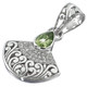 1" DAINTY SPARKLING BALI SCROLL IN PERIDOT AND CZ 925 STERLING SILVER pendant