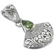 1" DAINTY SPARKLING BALI SCROLL IN PERIDOT AND CZ 925 STERLING SILVER pendant